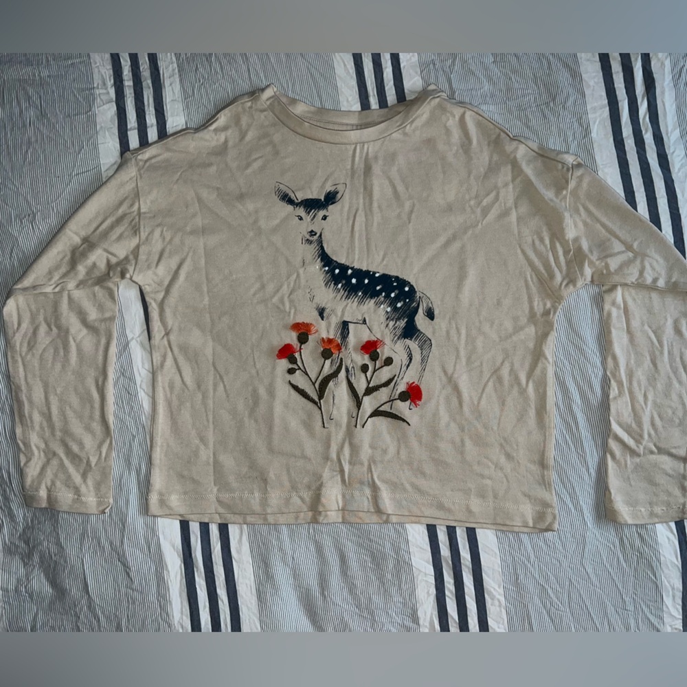 Gymboree Girls Tan Long Sleeve Bambi Shirt
